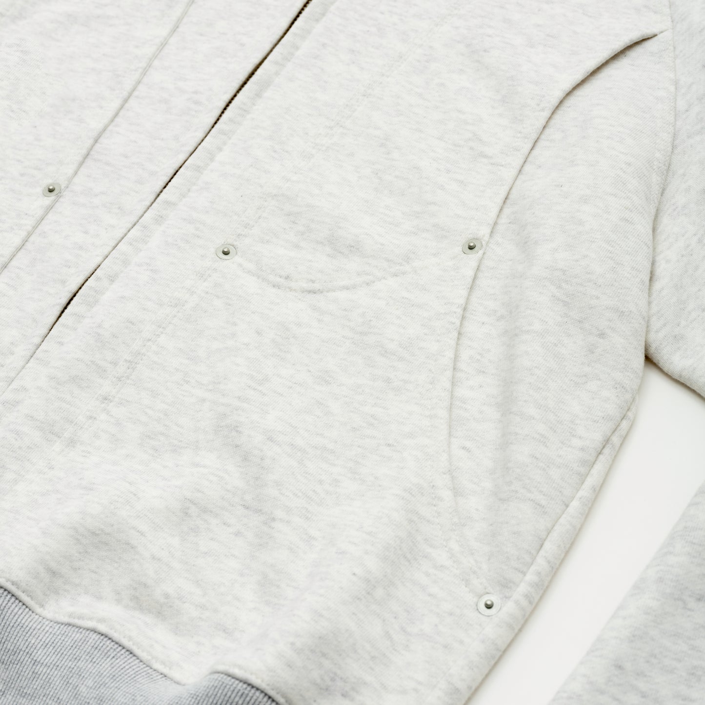 Double Elbow Zip Up Hooded Sweatshirt