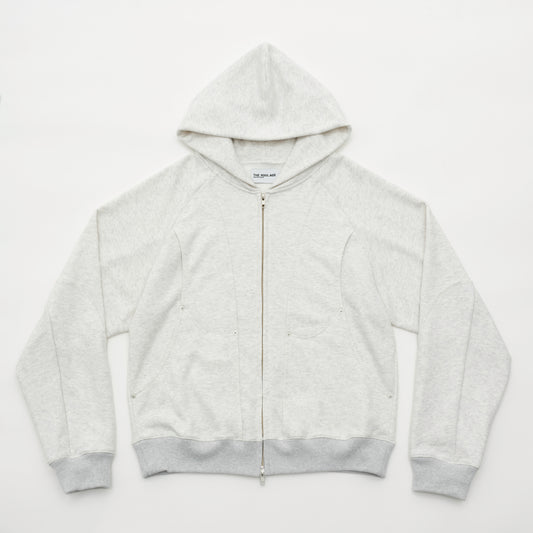 Double Elbow Zip Up Hooded Sweatshirt