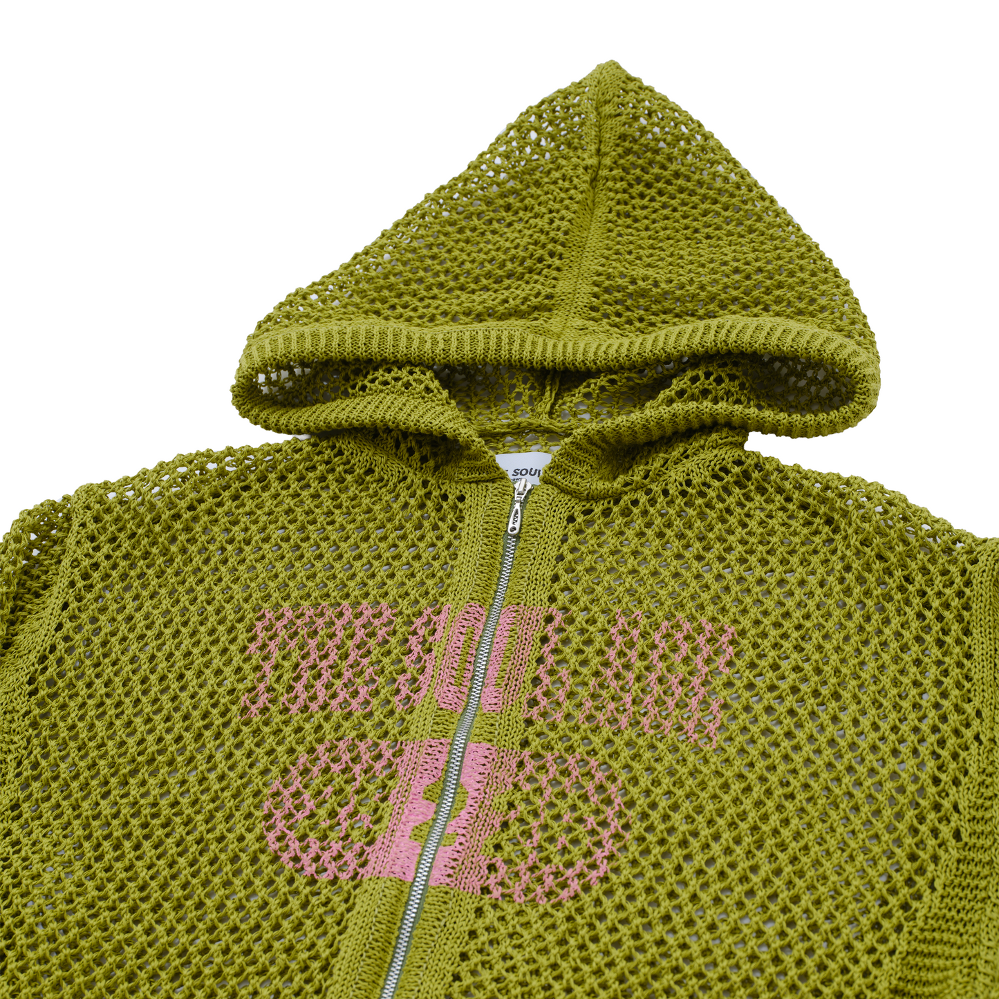 Mesh Knit Zip Up Hoodie