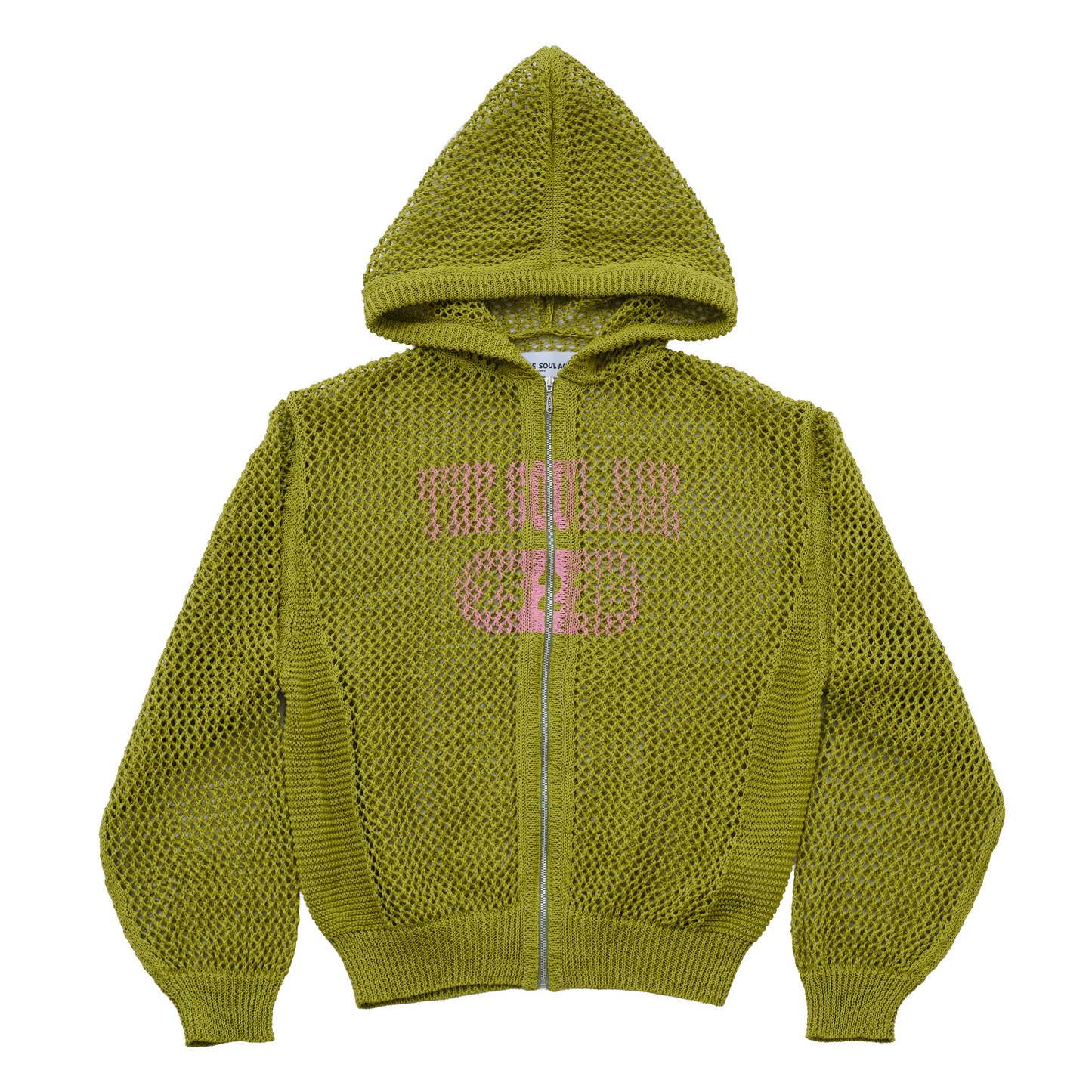 Mesh Knit Zip Up Hoodie