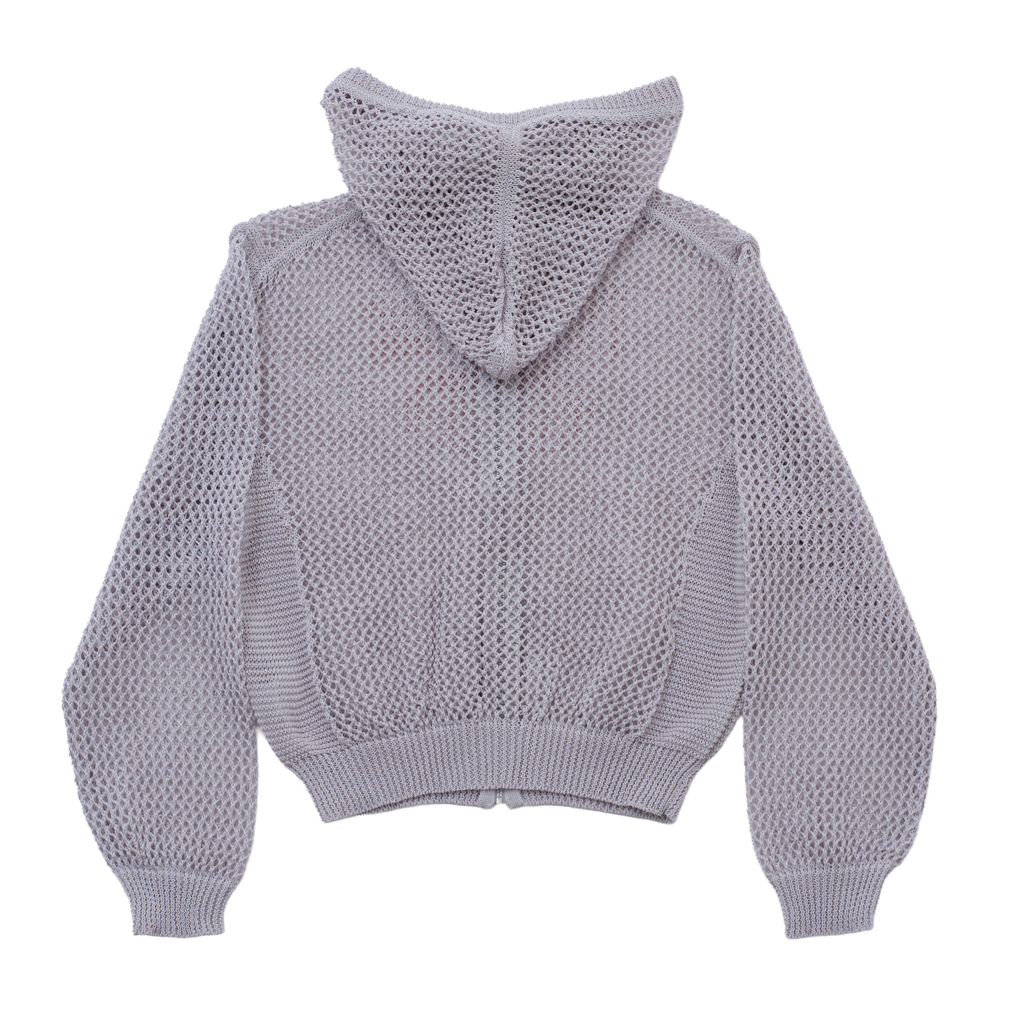 Mesh Knit Zip Up Hoodie