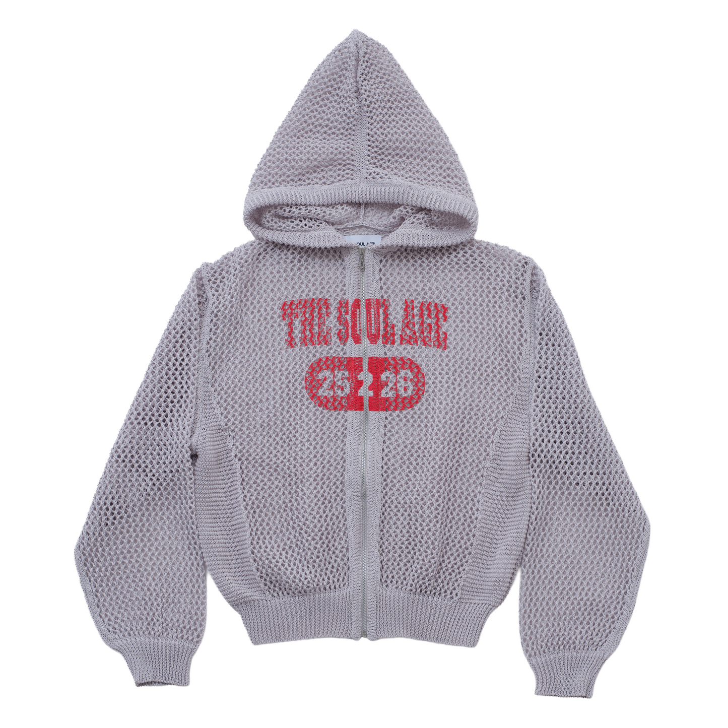 Mesh Knit Zip Up Hoodie